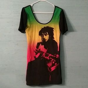 BOB MARLEY short sleeve mini dress